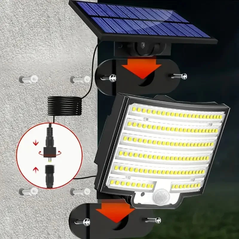 GHUSTAR Solar Powered Outdoor Lamp 252 LEDs Motion Sensor Security