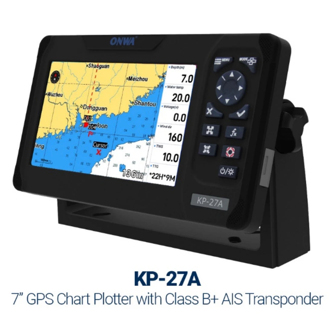ONWA KP27A Galileo GPS Chart Plotter With GPS Antenna AIS Transponder
