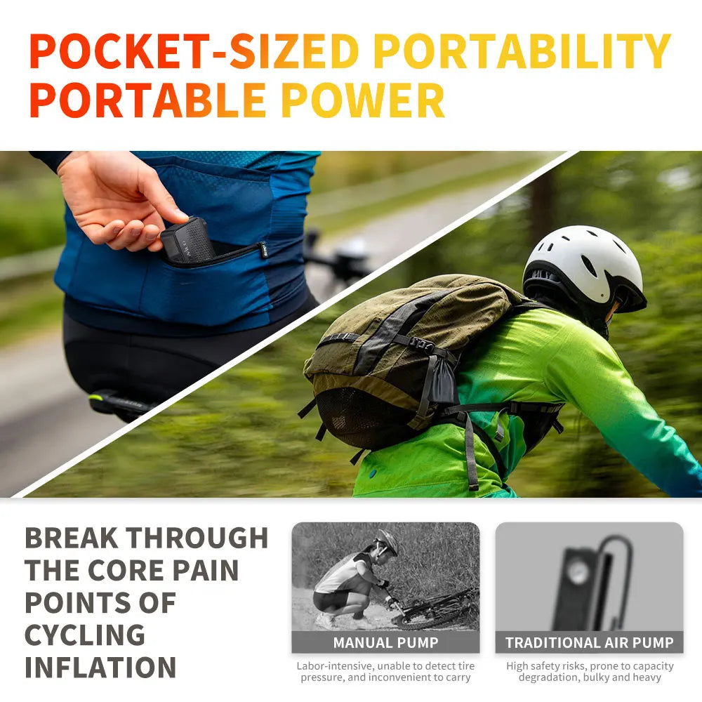Electric Bicycle Inflator 130 PSI Portable Air Pump With Display