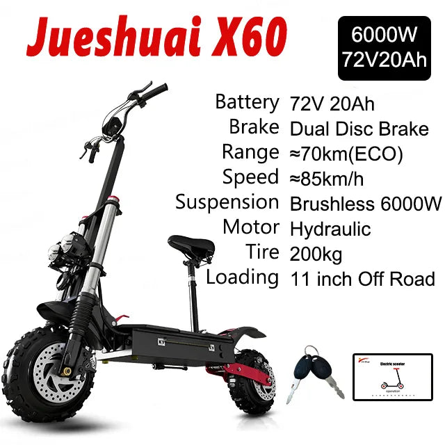 Jueshuai Outdoor Electric Scooter 1000W 48V-72V Fast Off Road Foldable