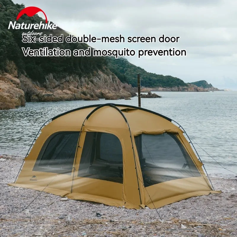 Naturehike Dunes 6 Person 4 Season Dome Tent With Extended Canopy Chimney Hole