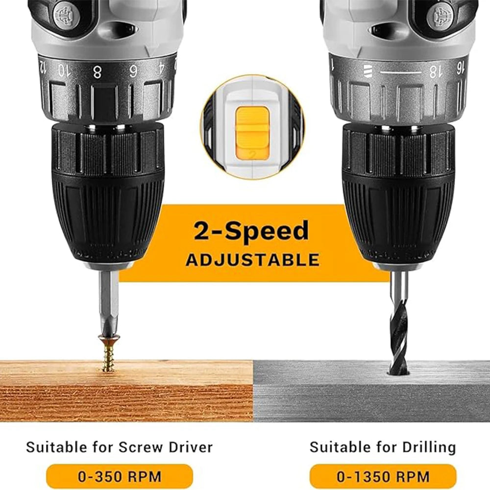 DEKO 20V Cordless Drill Kit With Battery And Charger