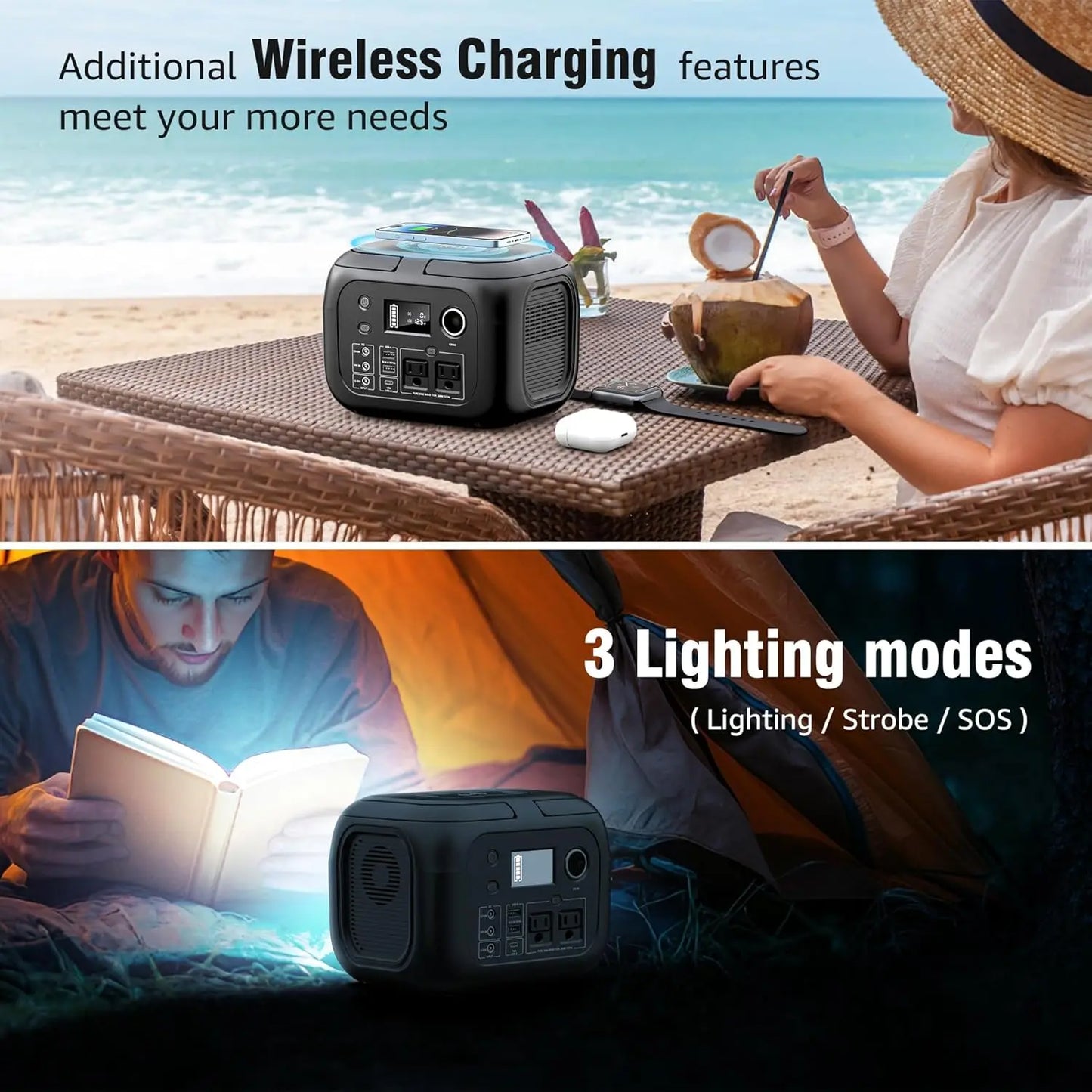 SinKeu 300W Portable Power Station With 40W Solar Panels