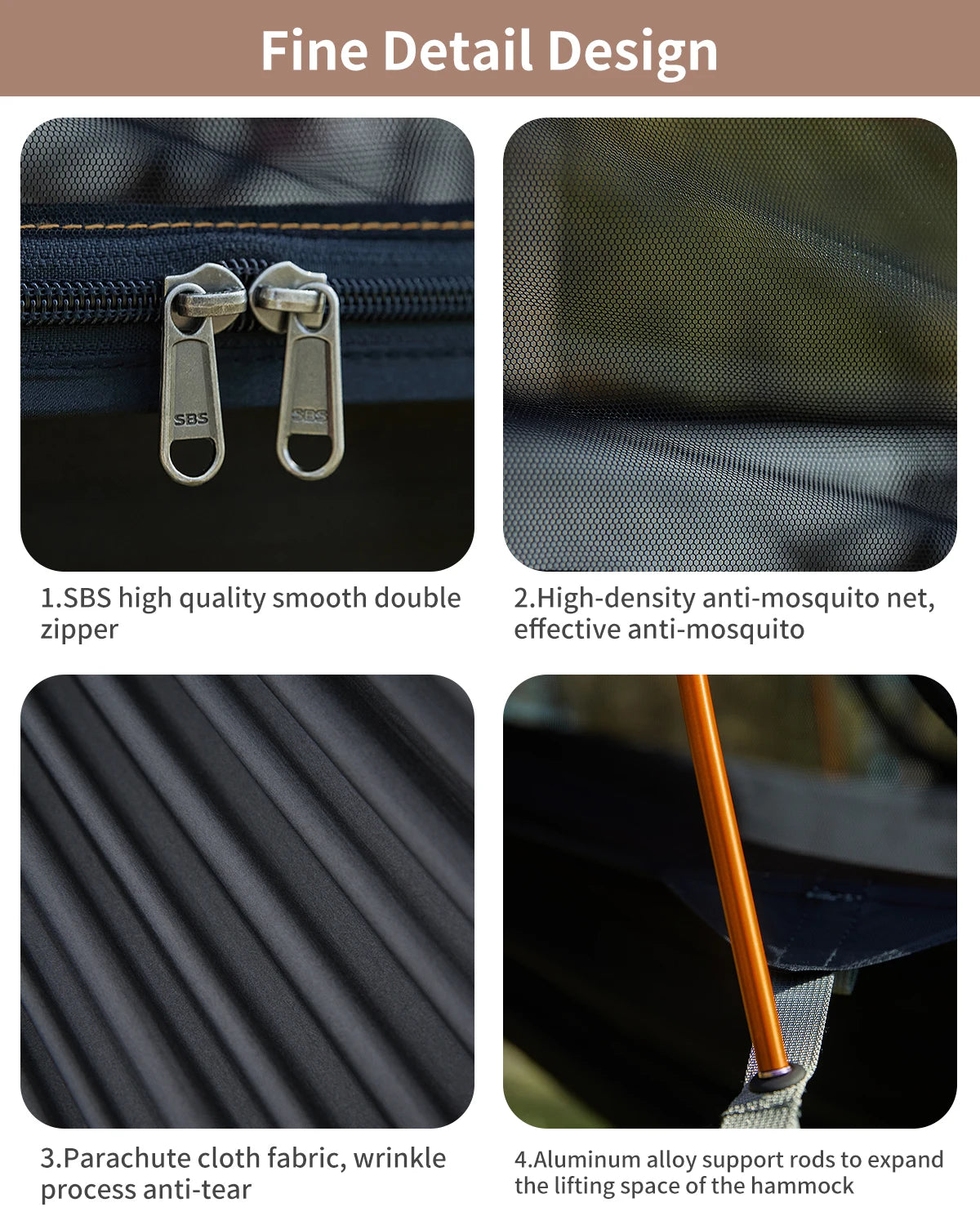 Travel Bird Outdoor Hammock With Mosquito Net For Camping