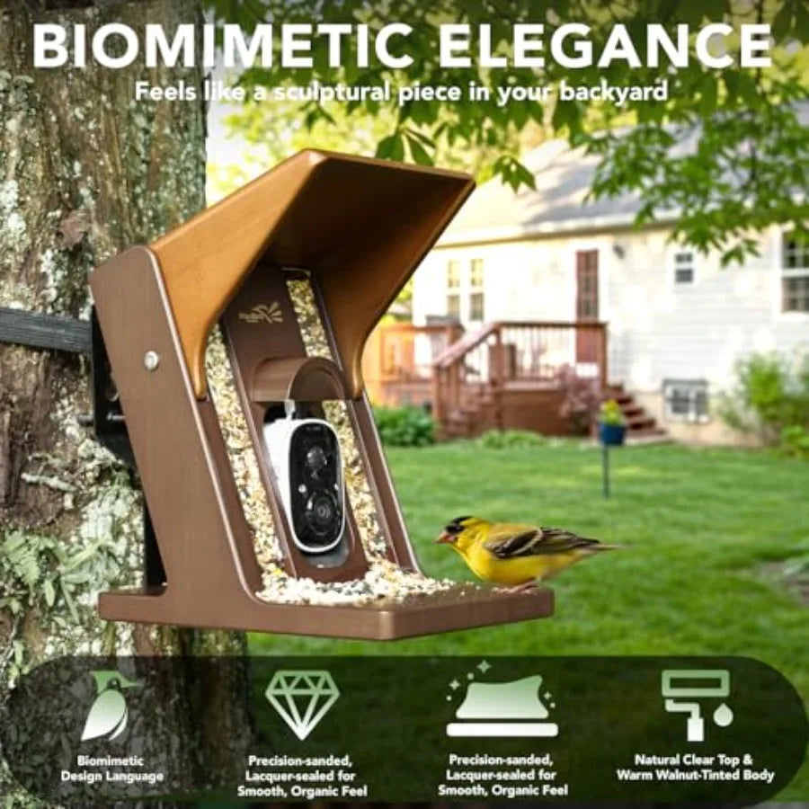 SHXI Solar Powered Bird Feeder Camera 2K AI Identify Species