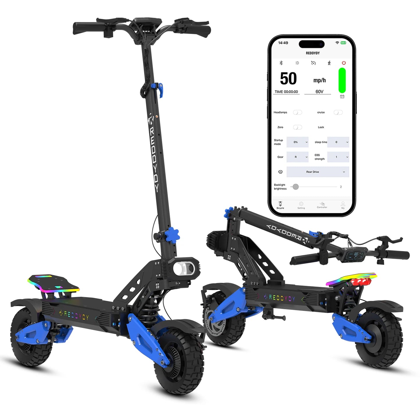 REDDYDY Electric Offroad Scooter Dual Motor 50 MPH