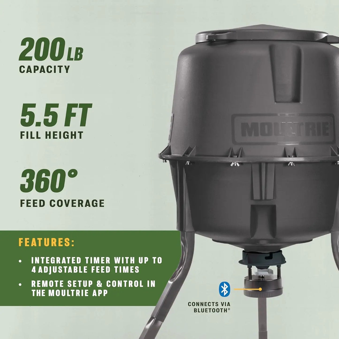 Deer Feeder With Digital Timer And Quick Lock Hopper