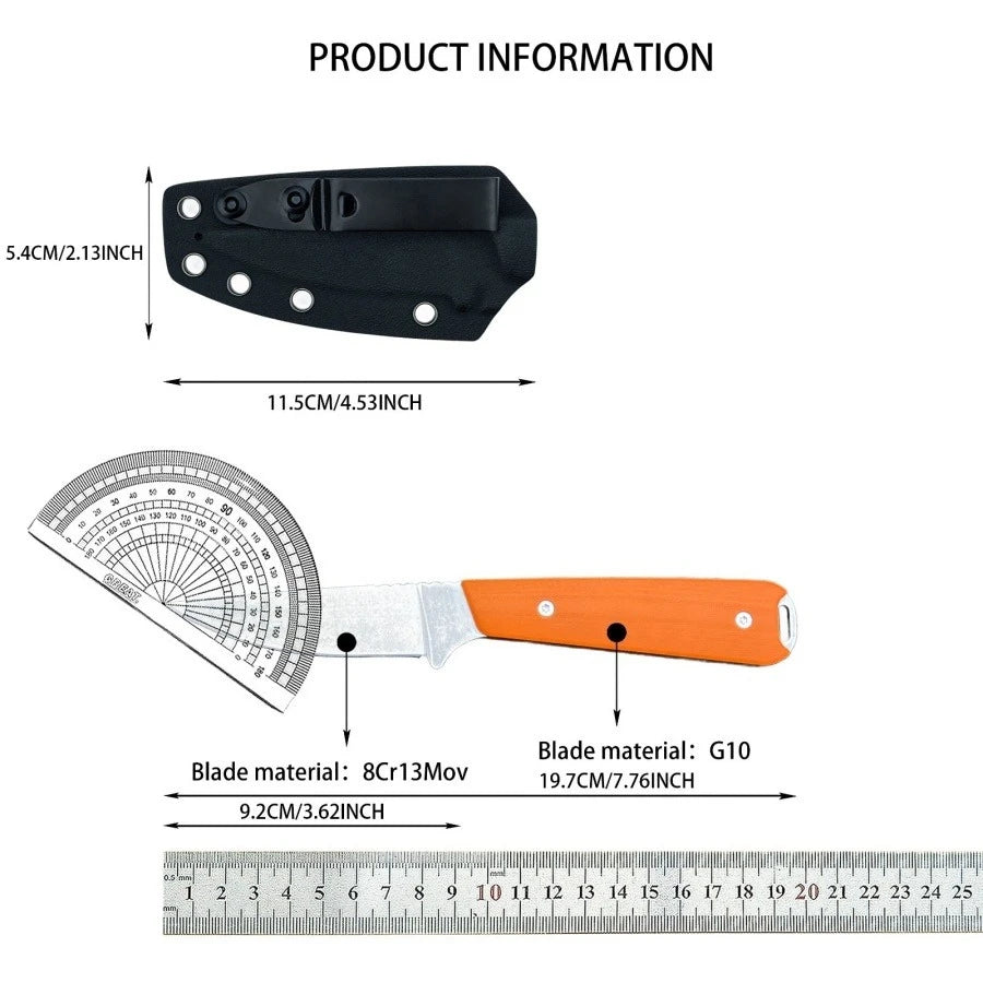 E Fixed G10 Knife Stainless Steel Outdoor Knife With Sheath