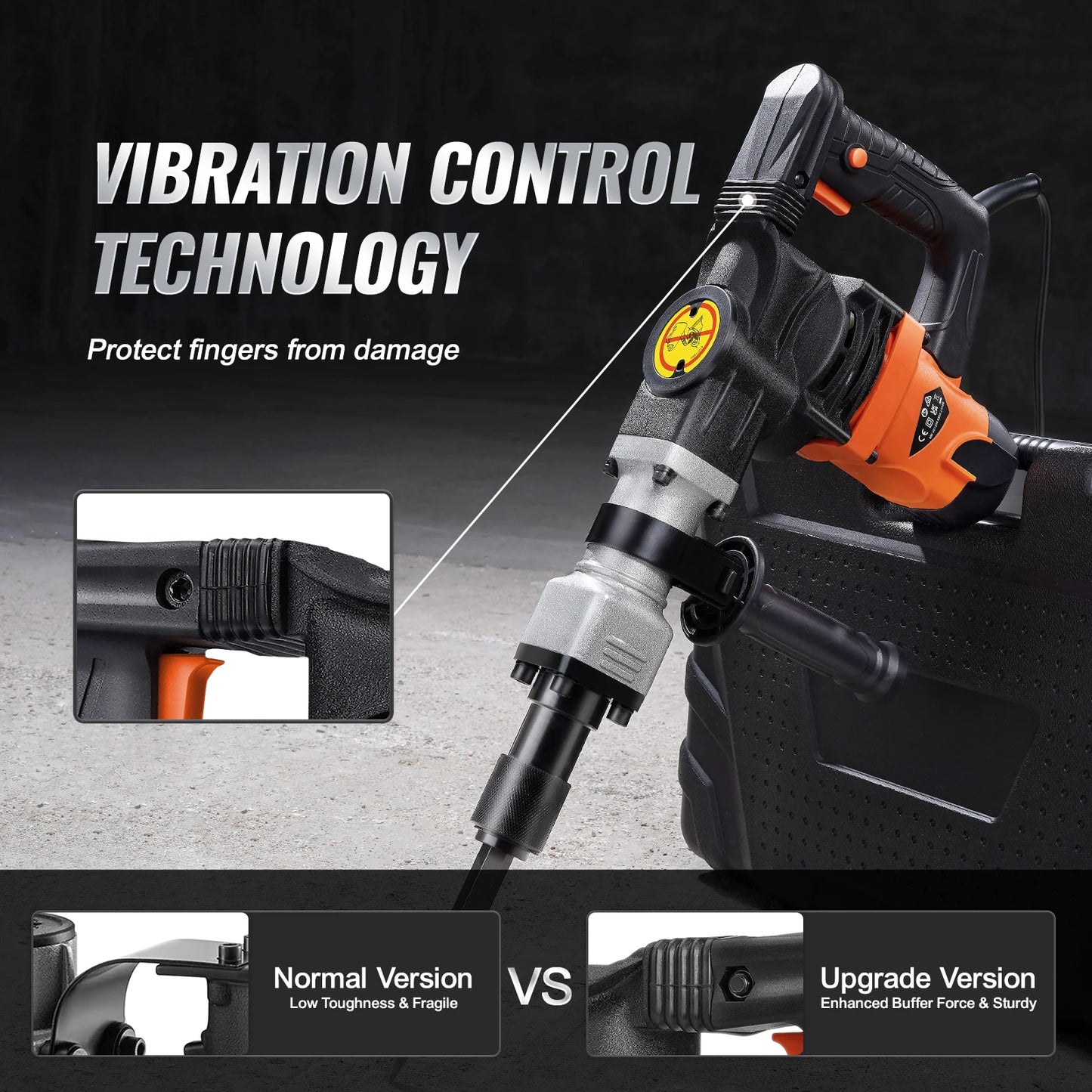 SucceBuy 1400W Demolition Jack Hammer 2900 BPM Concrete Breaker