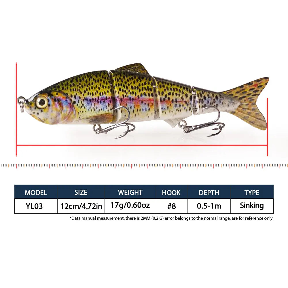 Hanlin Multi Jointed Swimbait Lure Sinking Bass Fishing
