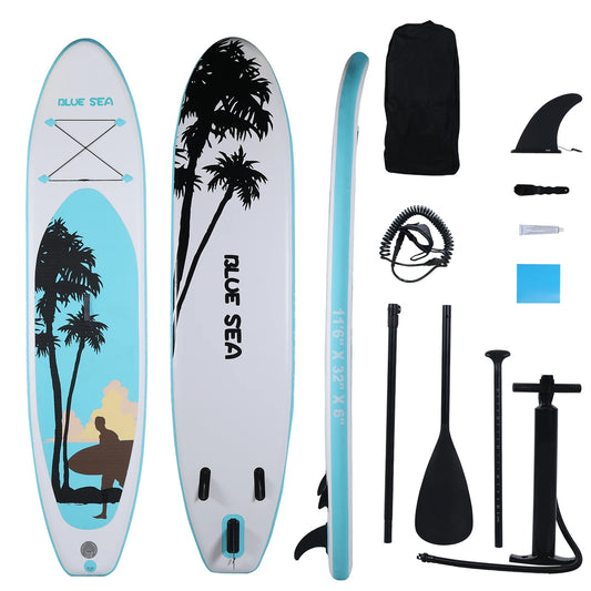 HHSJZWCY All Around Inflatable SUP Board with Paddle