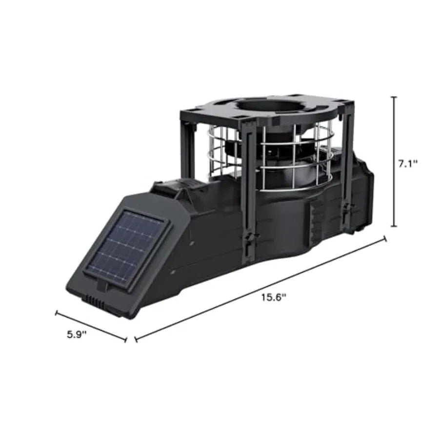 American Hunter Sunslinger Digital Weather Resistant Hunting Deer Game Feeder Kit with Integrated Solar Panel 6v Spring Top Bat