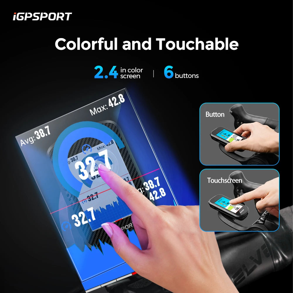 iGPSPORT BSC300T Touch Screen Global Map Bike Computer For EBike