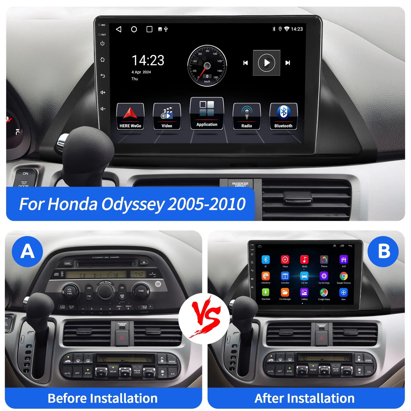 Essgoo Android Car Stereo for Honda Odyssey CarPlay GPS Navigation