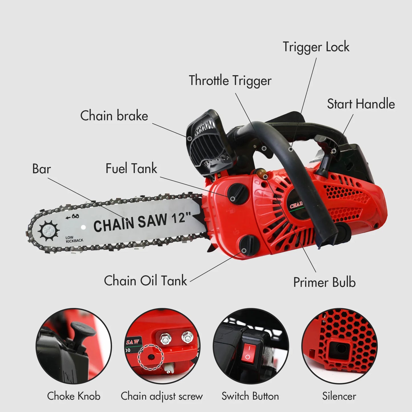 Cordless Chainsaw 1000W Lightweight Portable Wood Cutting for Farm