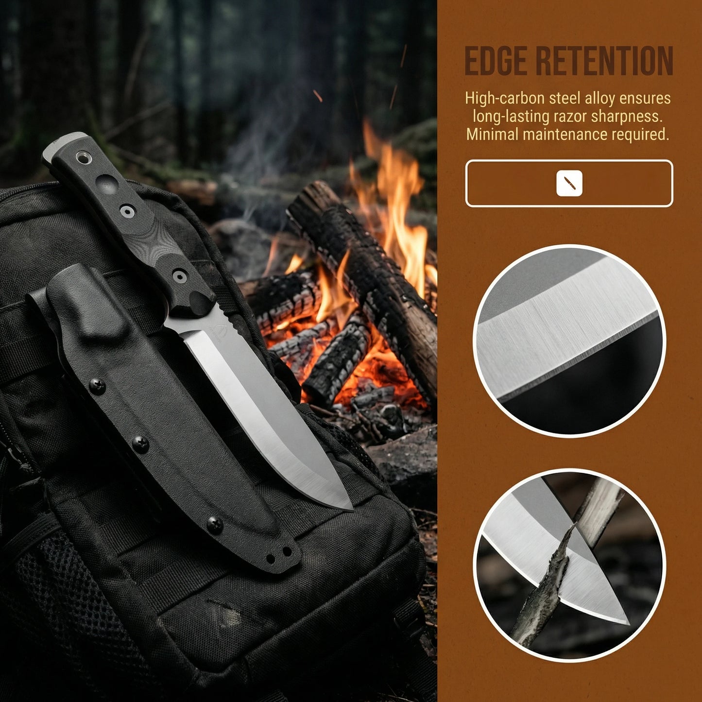 Huangfu G10 Fixed Blade Knife With Cover For Outdoors