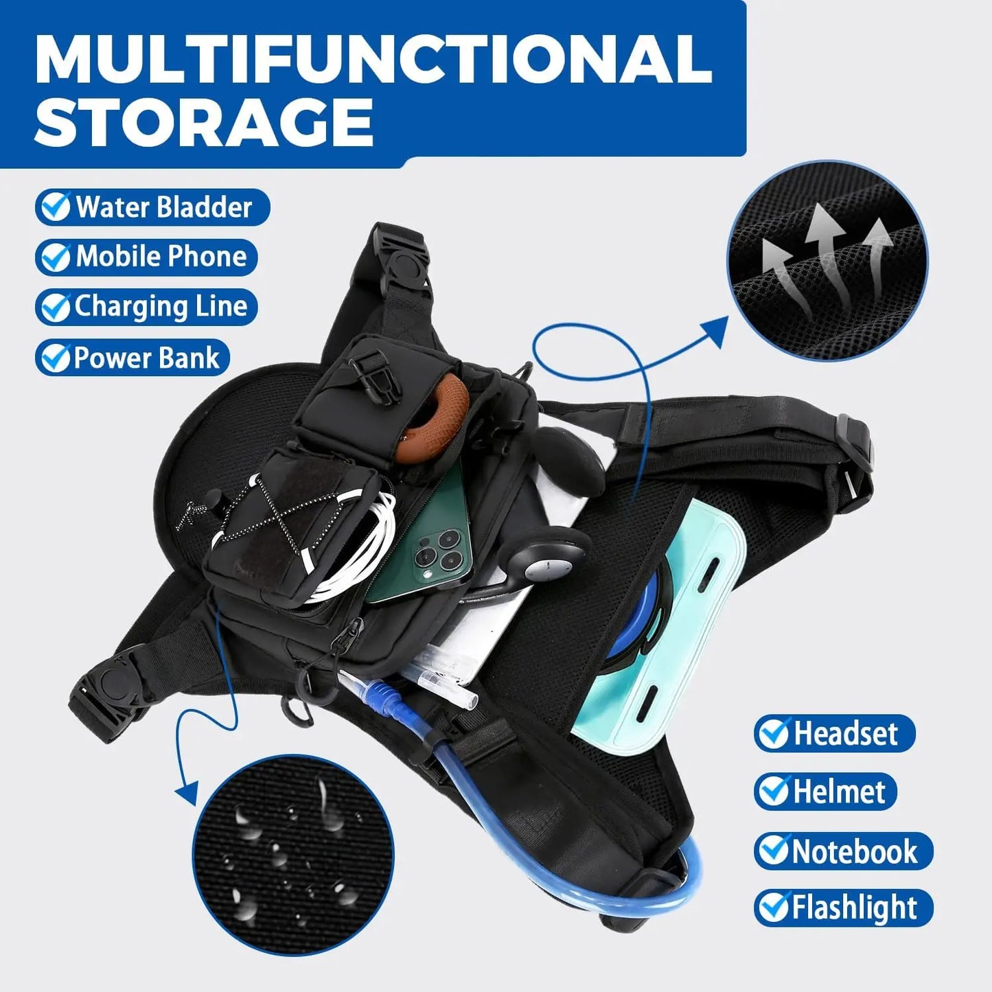Hydration Vest Backpack for Running and Hiking with Water Bladder