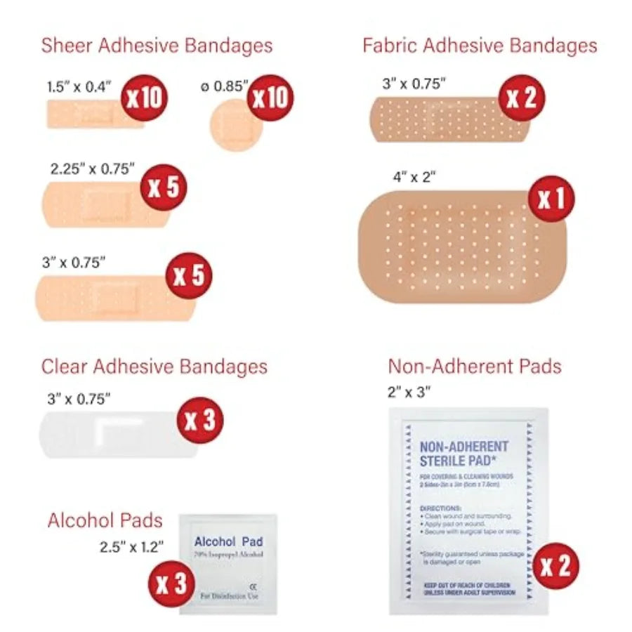 Comprehensive First Aid Kit 1000 Pcs 24 Boxes 42 Items