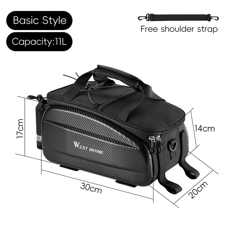 West Biking Large Capacity EVA Bicycle Rear Seat Bag MTB