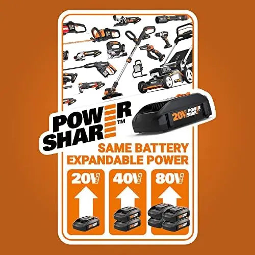 Worx WX108L 20V Cordless Drill Driver Variable Speed LED Light
