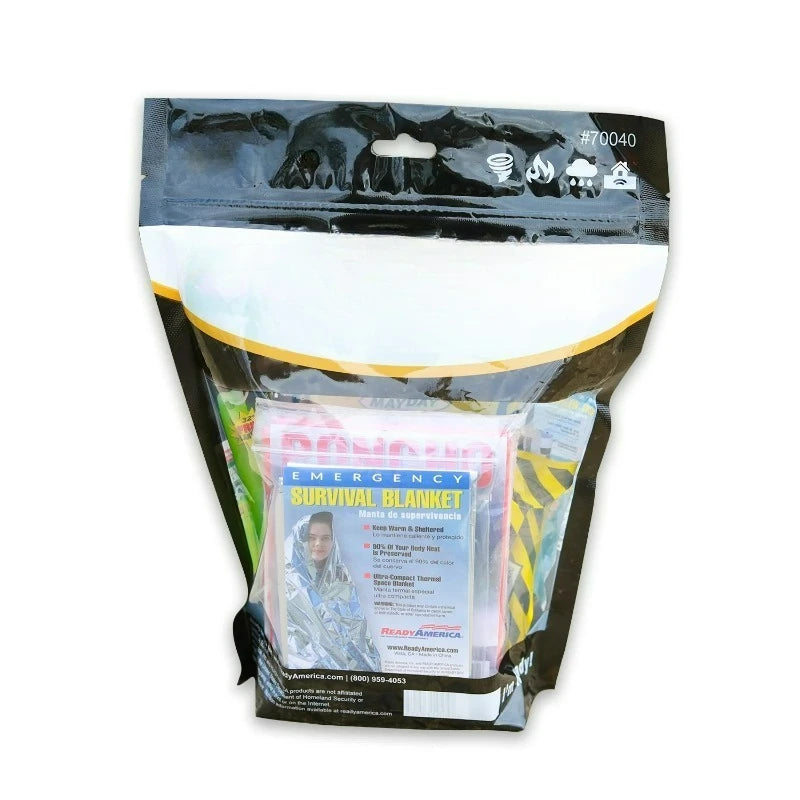 One Person Emergency Kit With Food Water And First Aid