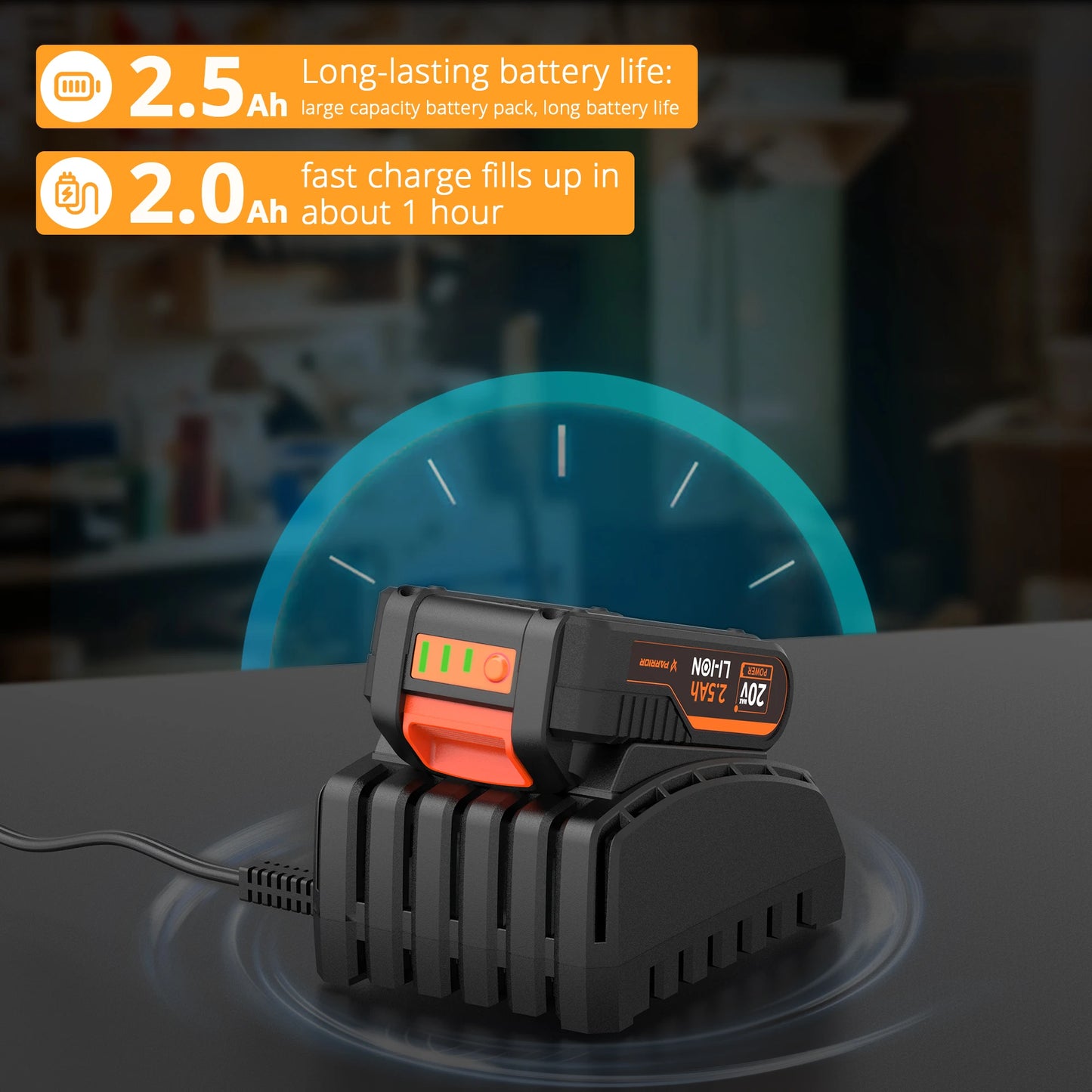 Parrior 20V Cordless Reciprocating Saw With Battery Kit