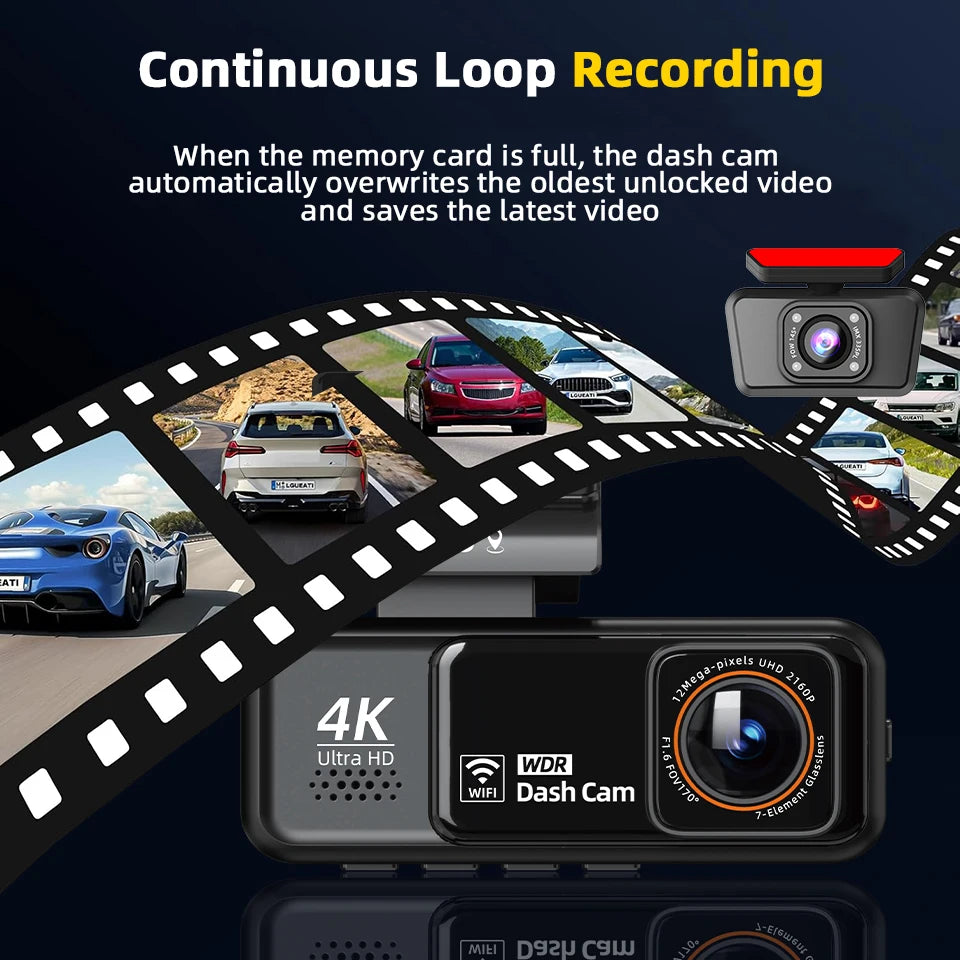 Acceo 4K Dashcam Dual Lens Night Vision GPS Parking Monitoring