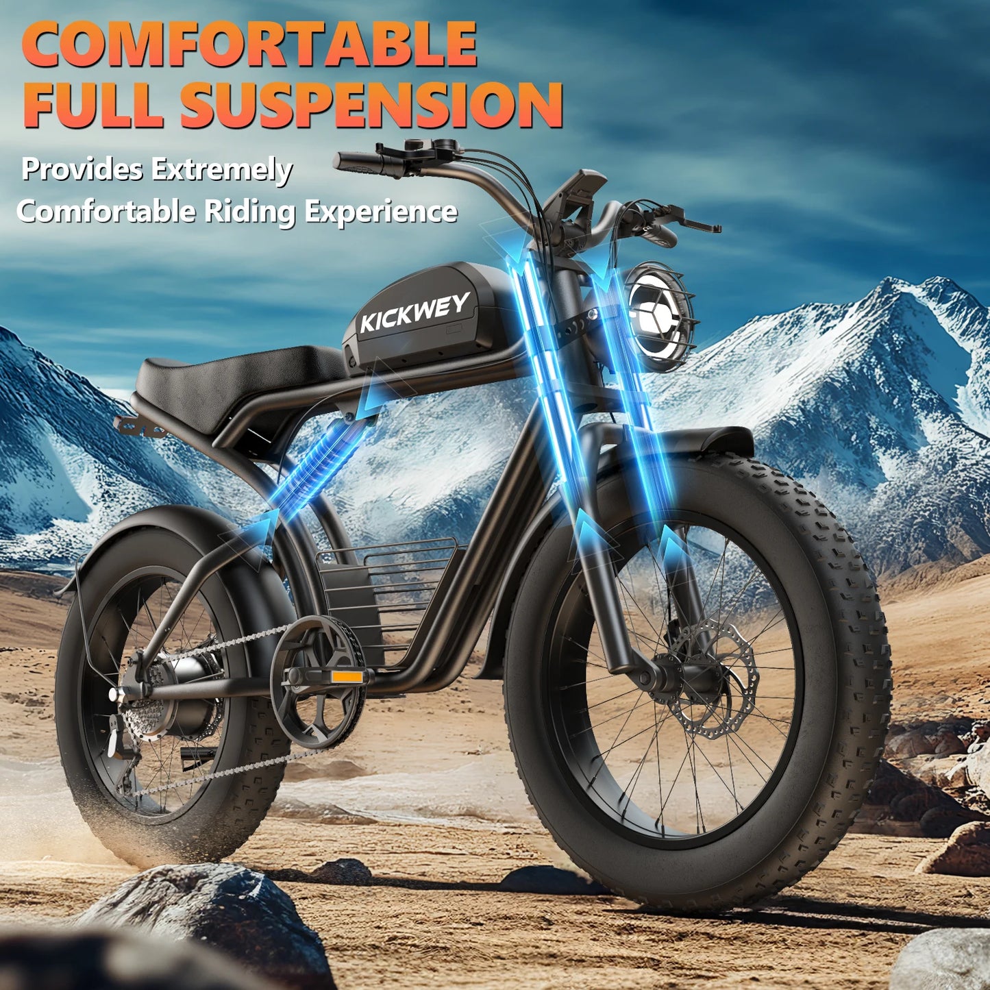 Kickwey K7 1500W Electric Fat Tire Mountain Bike Offroad