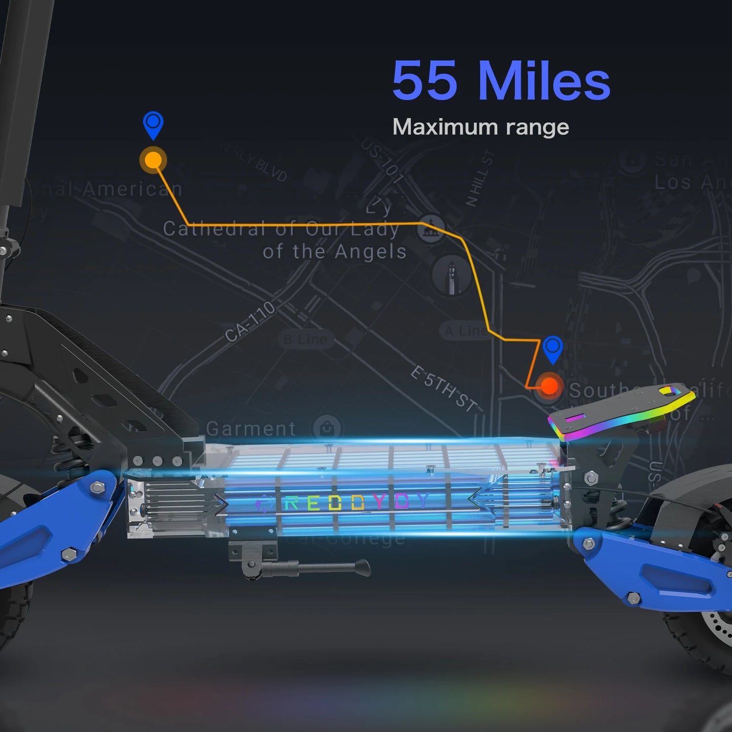 REDDYDY Electric Offroad Scooter Dual Motor 50 MPH