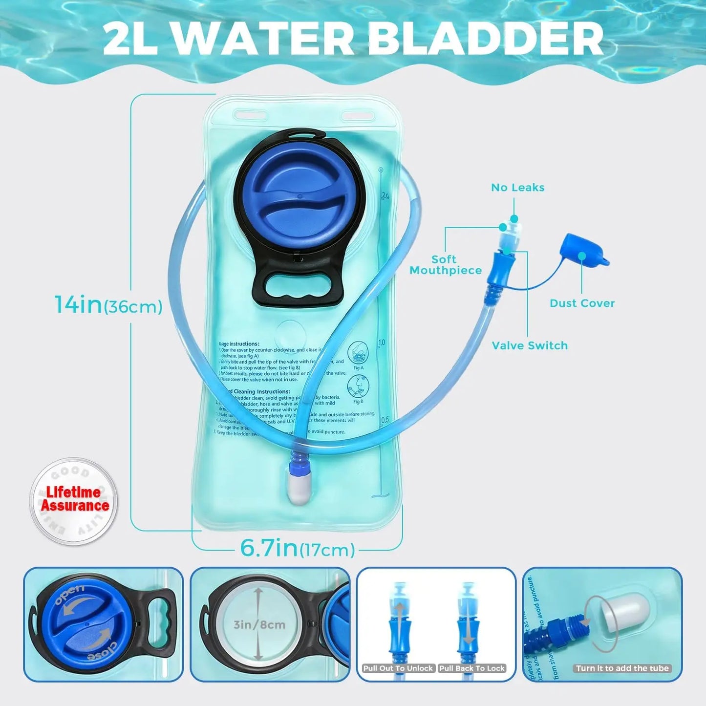 Hydration Vest Backpack for Running and Hiking with Water Bladder