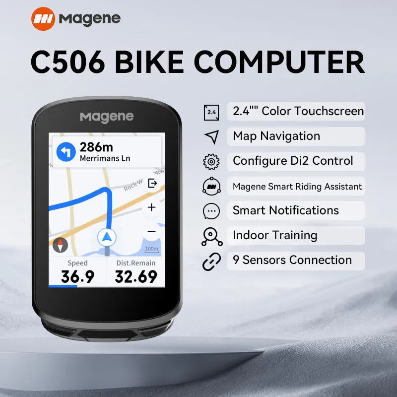 Magene C506 GPS Bike Computer With Navigation And WiFi Speedometer