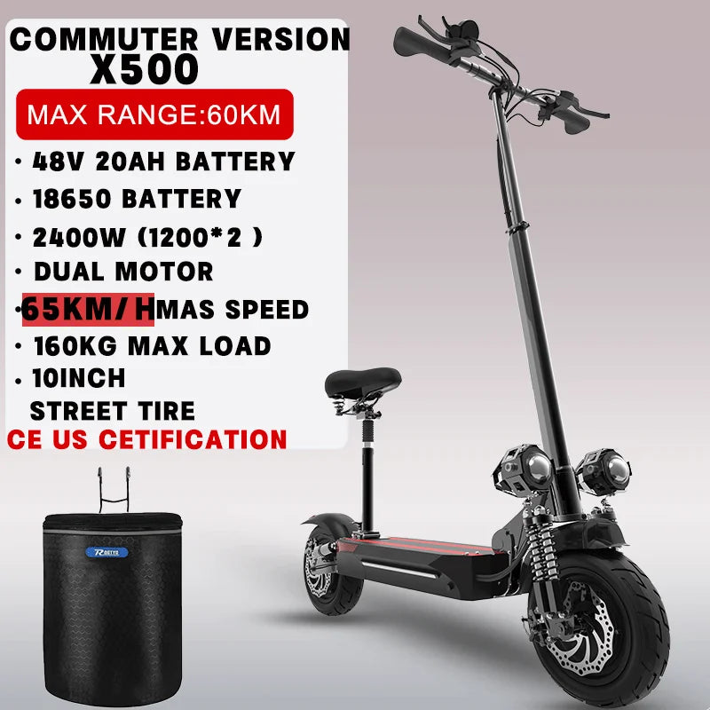 Jueshuai Outdoor Electric Scooter 1000W 48V-72V Fast Off Road Foldable