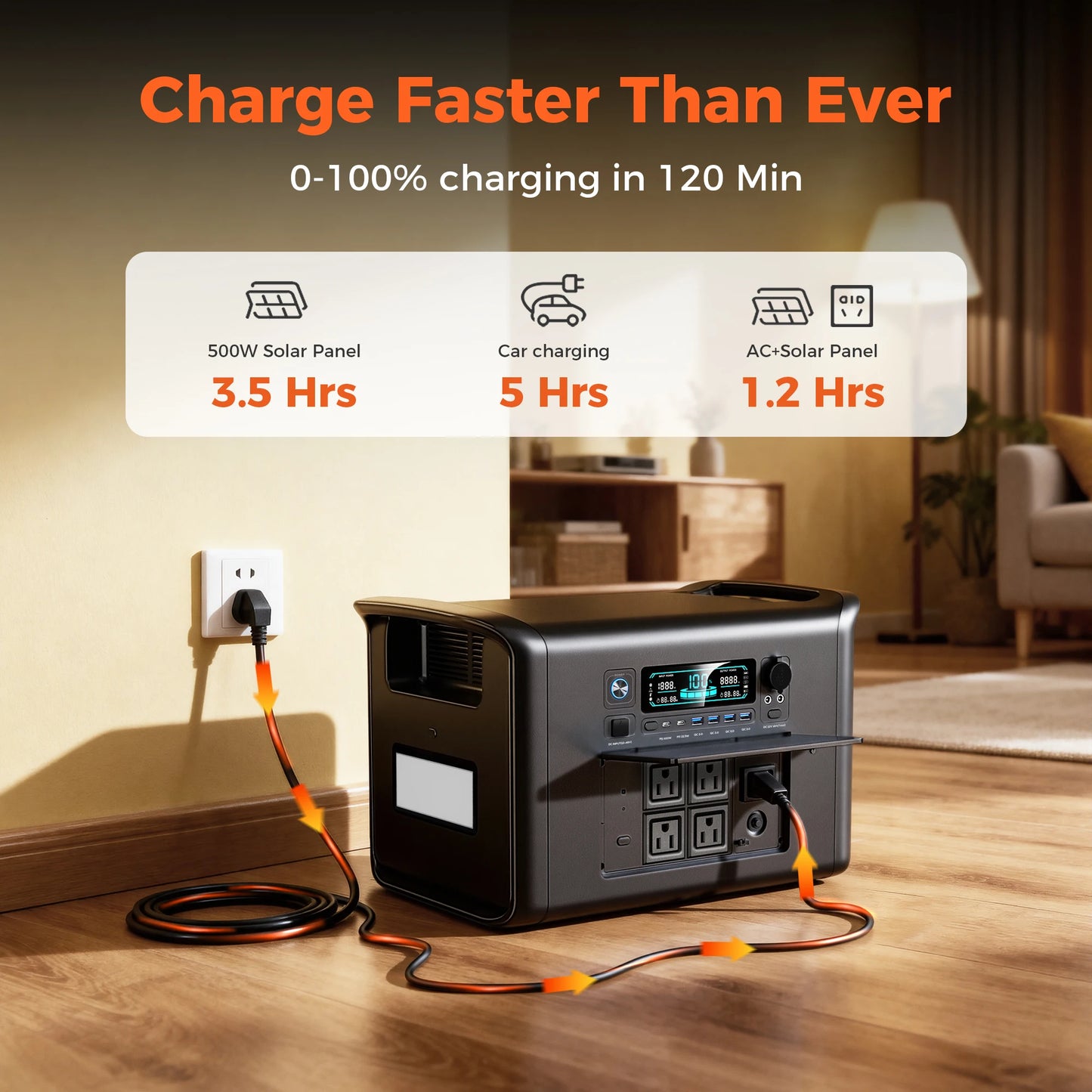 CTOLITY AP2000 2400W Portable Solar Generator 2048Wh Power Station