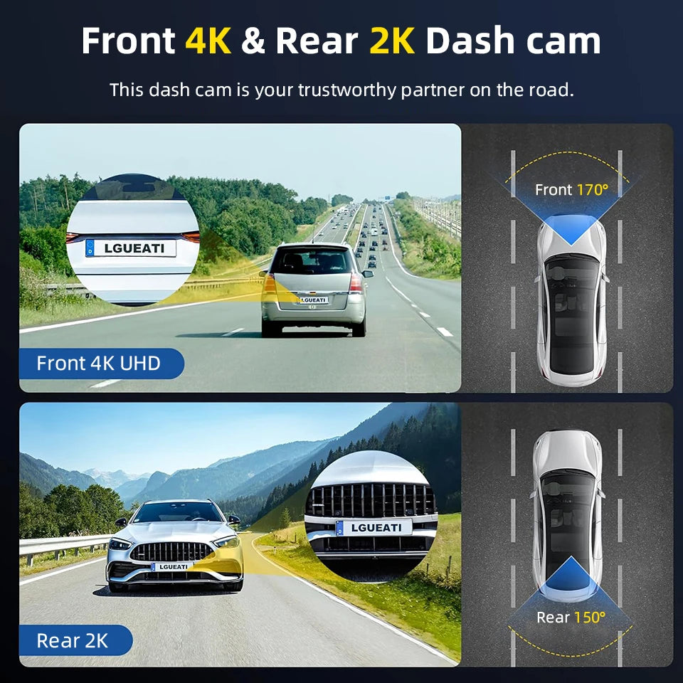 Acceo 4K Dashcam Dual Lens Night Vision GPS Parking Monitoring