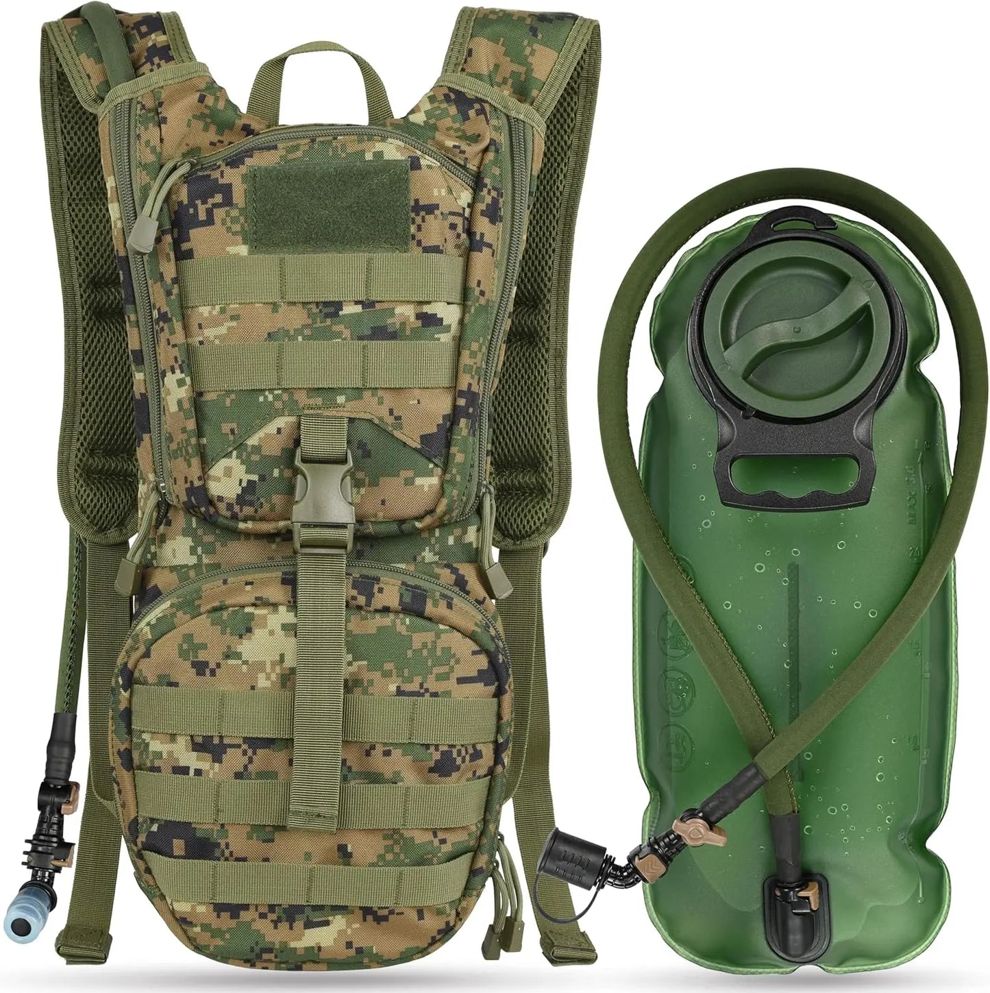 Tactical Hydration Backpack With 3L Bladder For Outdoor Activities