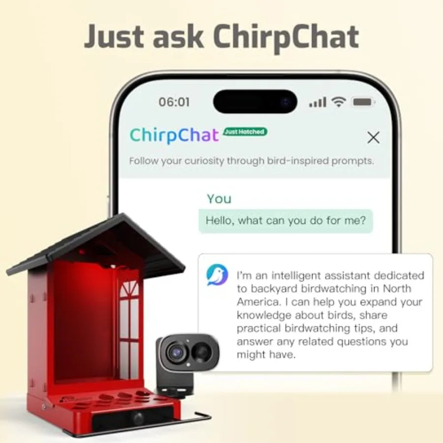 SHXI Smart Bird Feeder With Camera And AI Bird Identifier