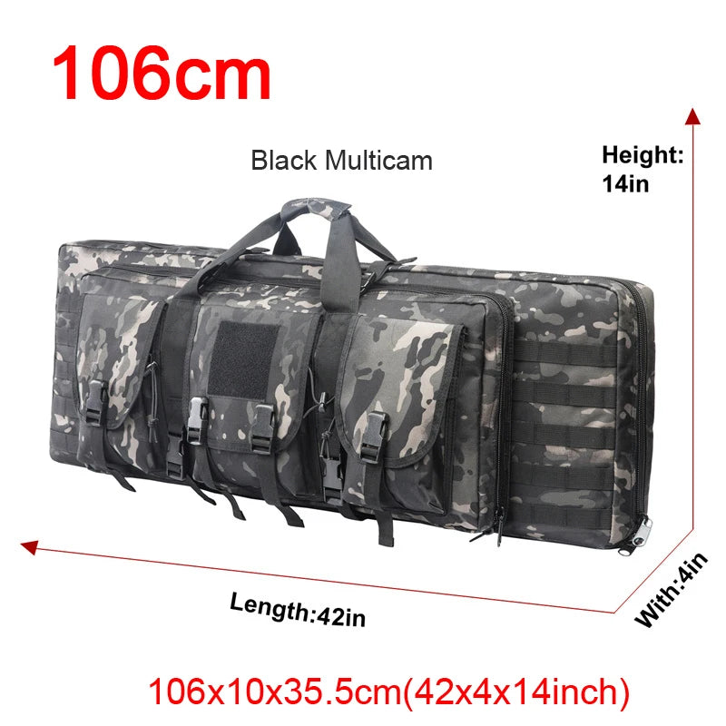 LQARMY Tactical Double Rifle Case Molle Bag Sniper
