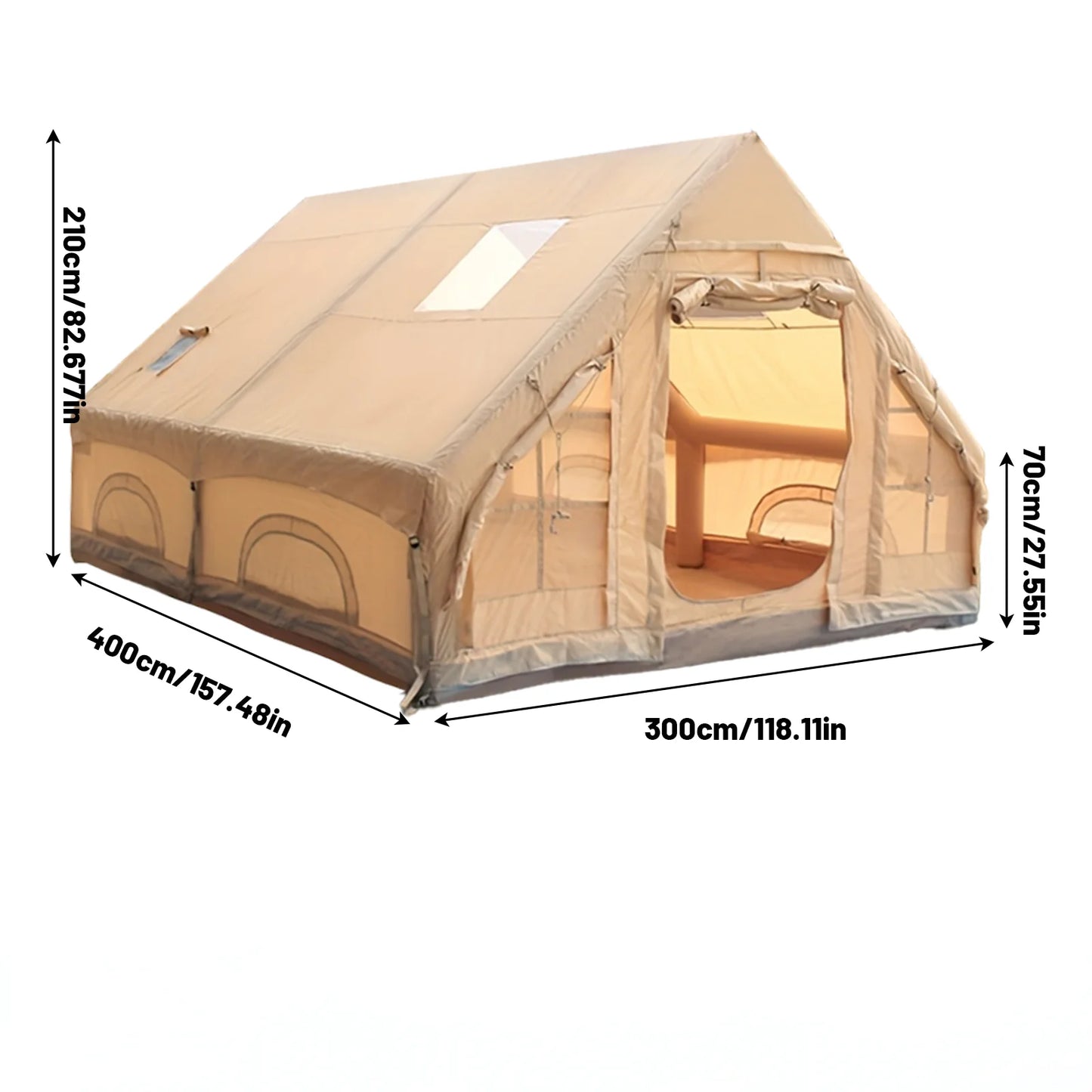 Pakicetus Inflatable Camping Tent With Skylight Breathable Mesh