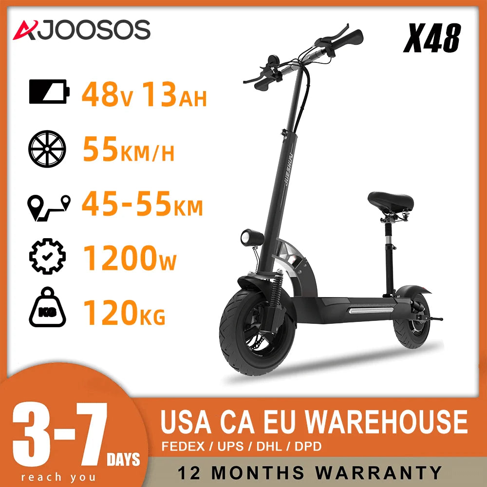Dual Motor Snow Electric Scooter 72V 6000W Off Road Folding Scooter