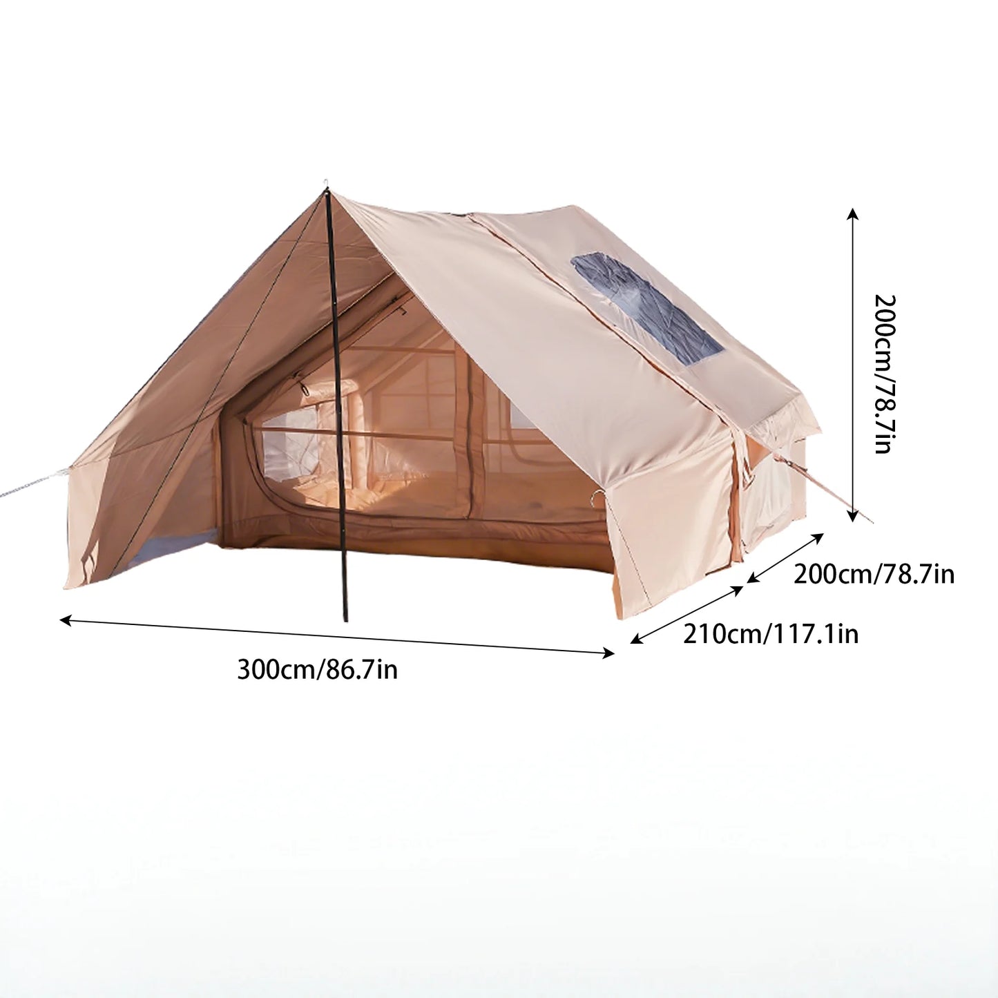 Pakicetus Inflatable Camping Tent With Skylight Breathable Mesh