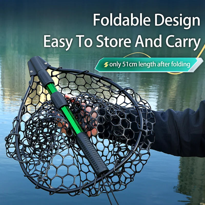Foldable Aluminum Telescopic Fishing Net With Pocket