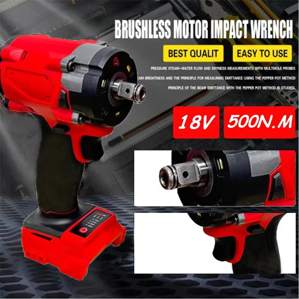 Magnitt Brushless Impact Wrench 500 Nm Cordless 18V Electric Driver