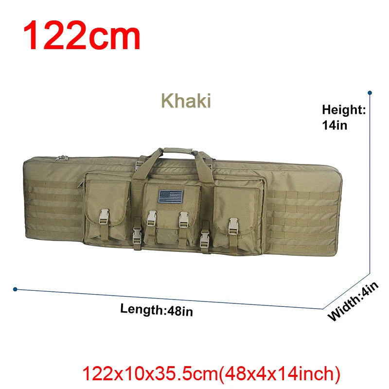 LQARMY Tactical Double Rifle Case Molle Bag Sniper