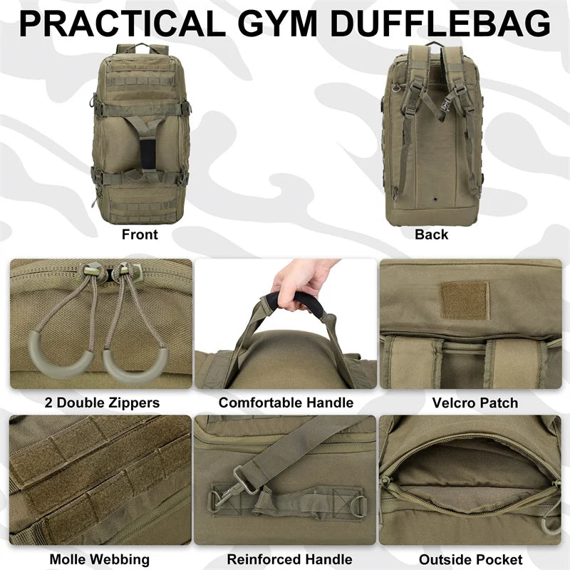 LQARMY Outdoor Molle Tactical Backpack for Hiking Camping Travel