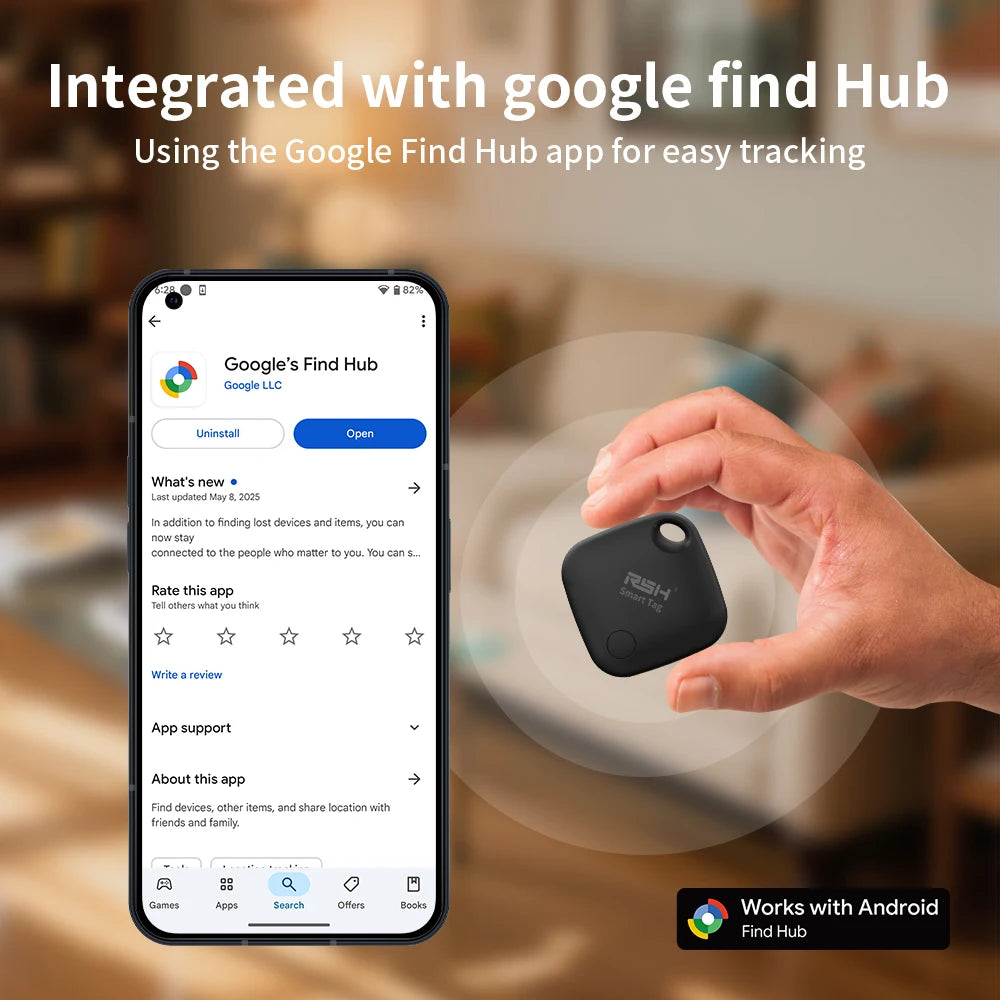 RSH 4 Pack Android Anti Loss Smart Tracker Tag With Google Find Hub