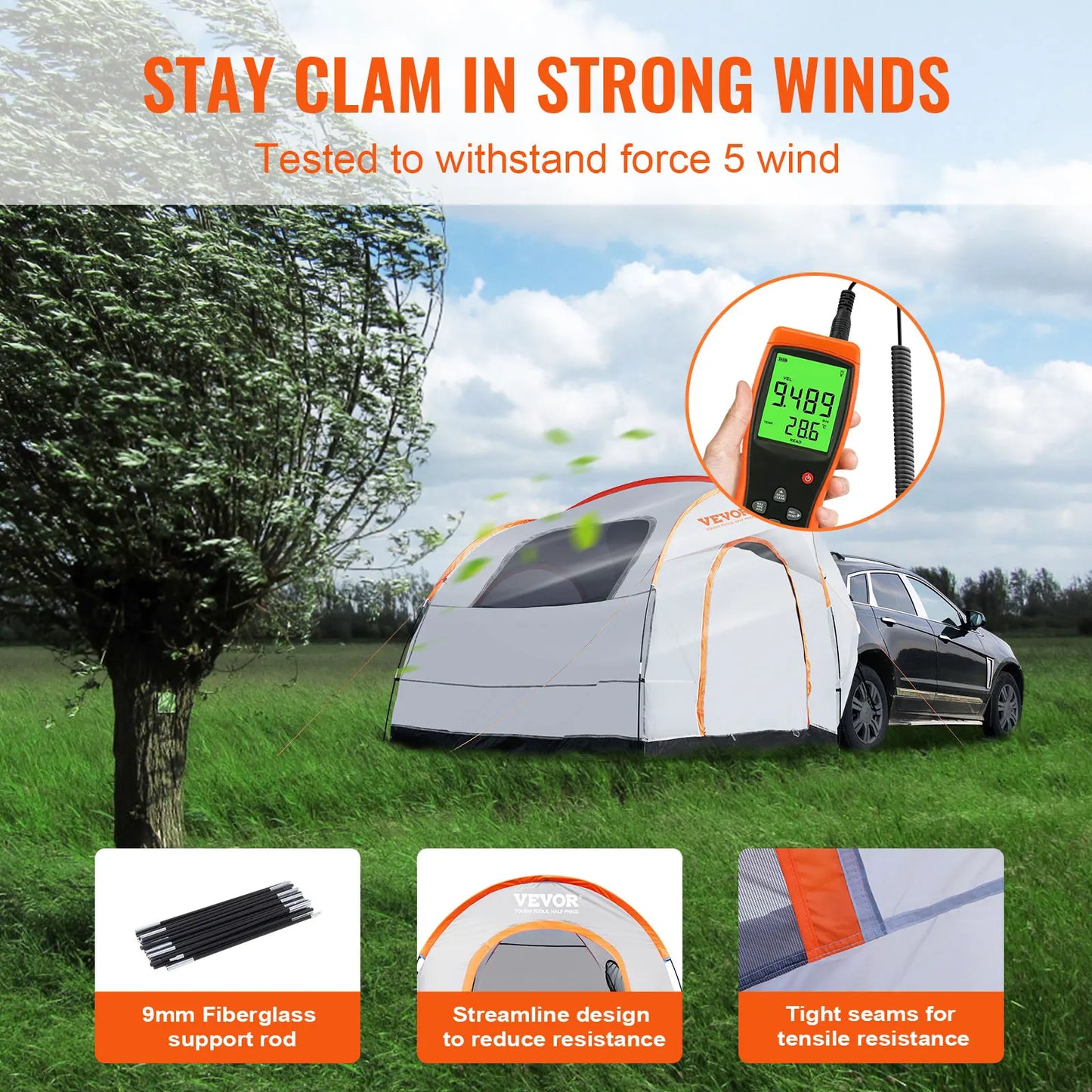 SucceBuy SUV Camping Tent for Travel with Rain Layer
