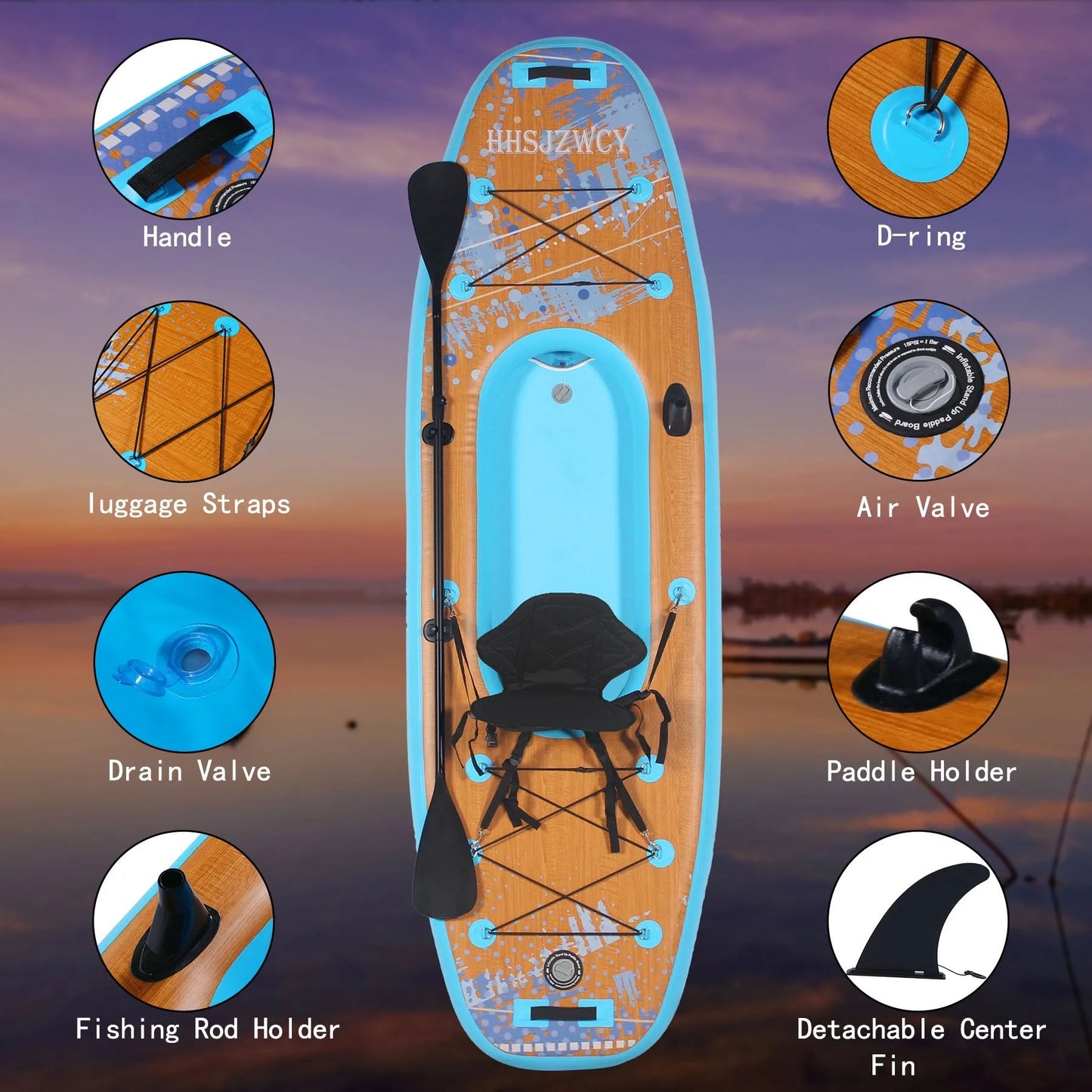 HHSJZWCY Inflatable Stand Up Paddle Board Kayak For Adults Seat