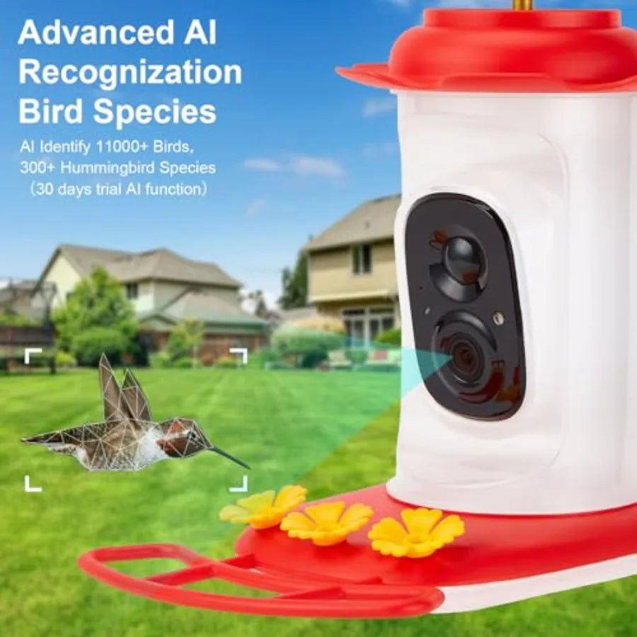 SHXI Smart Hummingbird Feeder With 2K HD Camera Bird Identification