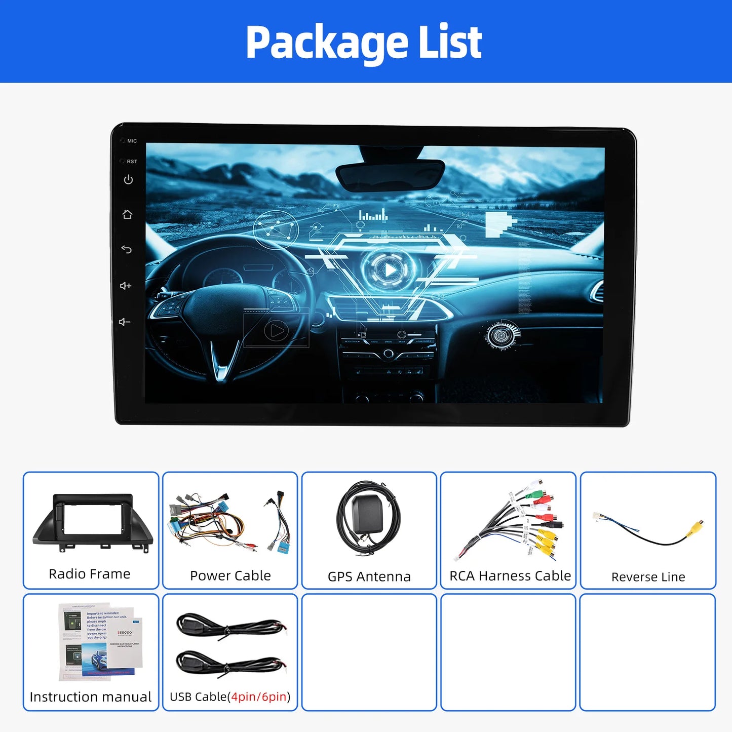 Essgoo Android Car Stereo for Honda Odyssey CarPlay GPS Navigation