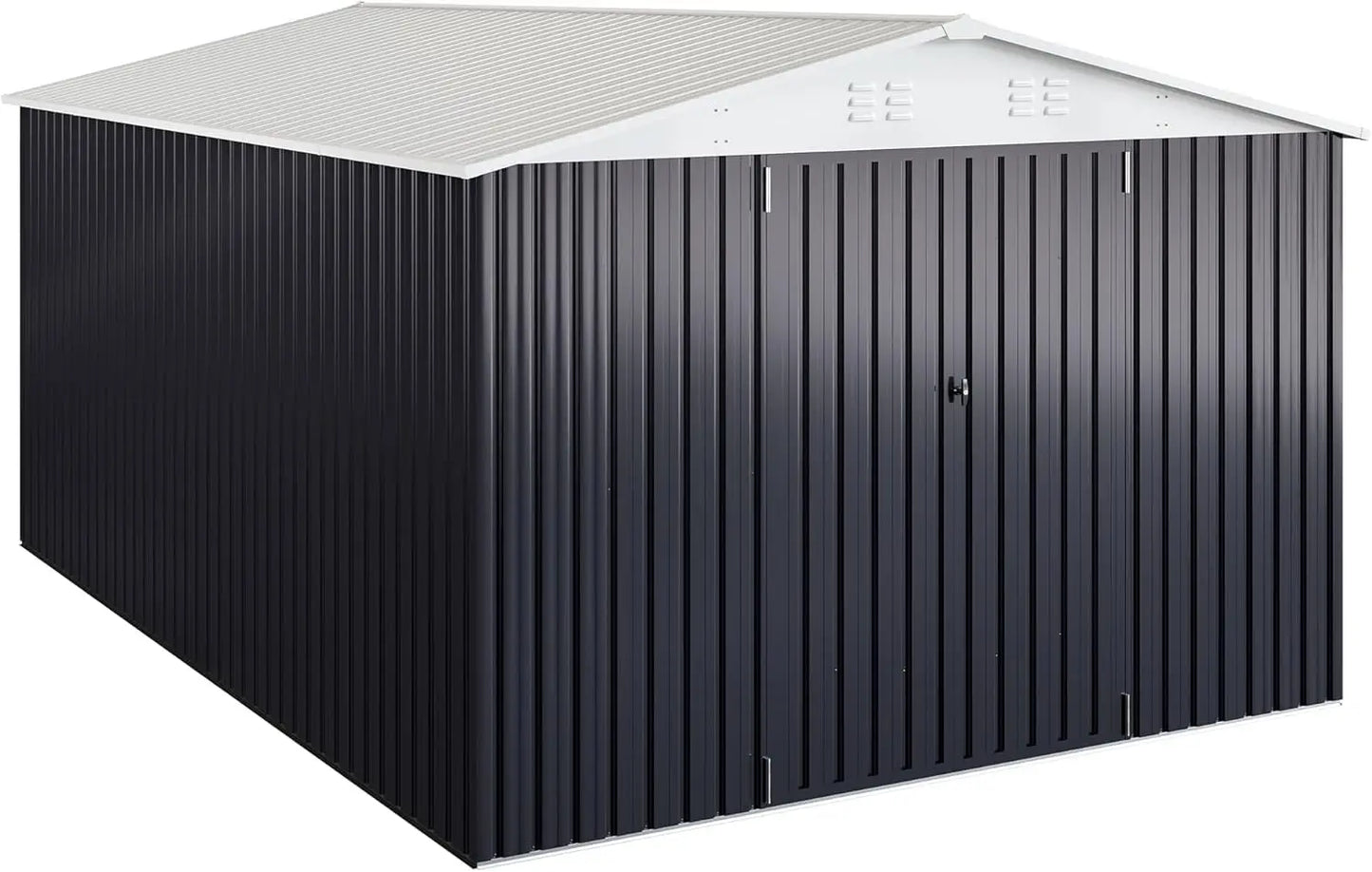 HUANZHUANG Outdoor Storage Shed With Lockable Doors Wood Frame